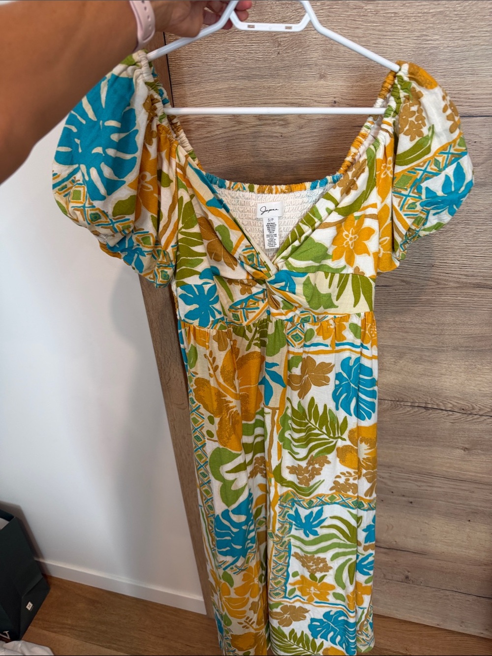 Hawaiian Tropical Print Dress MIDI length Small